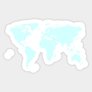 Fullcolor World map - blue Sticker